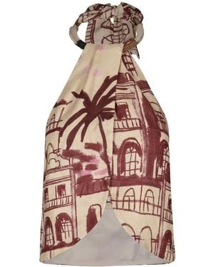 Johanna Ortiz The Root Printed Halterneck Top - Natural