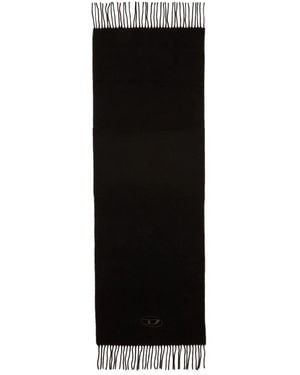 DIESEL S-Imon-D-Long Fringed Scarf - Black
