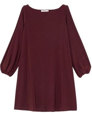 Maliparmi Boat-Neck Balloon-Sleeve Dress - Purple