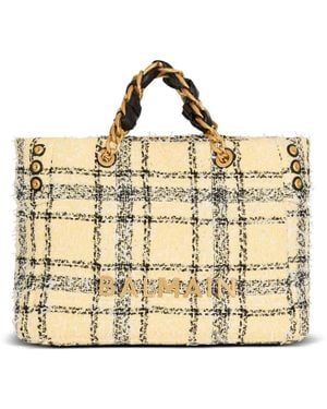 Balmain 1945 チェック ハンドバッグ - メタリック