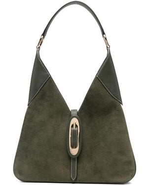 Michael Kors Medium Cornelia Suede Buckle Shoulder Bag - Green