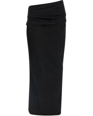 Entire studios Draped Rear-Split Midi Skirt - Black