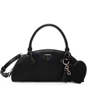 Guess Isobel Tote Bag Mit Herzanhänger - Schwarz