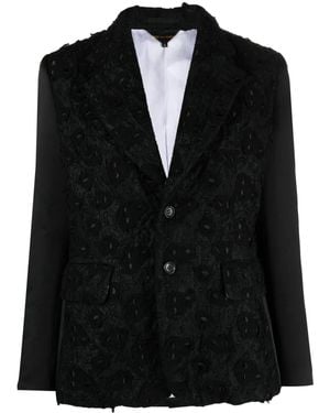 Comme des Garçons Embroidered Single-breasted Blazer - Black