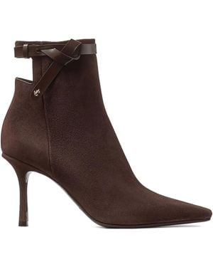 Jimmy Choo 85Mm Camie Suède Enkellaarzen - Bruin