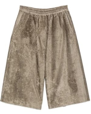 Alysi Corduroy-Effect Knee-Length Shorts - Natural