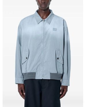 Miu Miu Old Twill Blouson Jacket - Blue