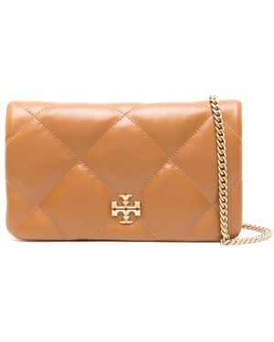 Tory Burch Kira Leather Clutch Bag - Brown