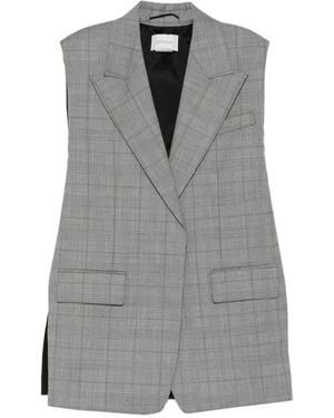 Sportmax Prince Of Wales Check Sleeveless Waistcoat - Grey