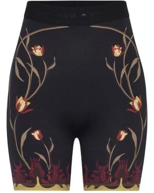 Marine Serre Flowers-Print Mini Shorts - Blue
