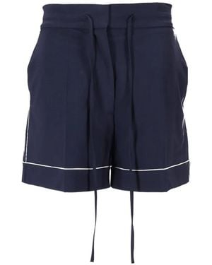 P.A.R.O.S.H. Pantalones cortos con cordones y detalle de ribete - Azul