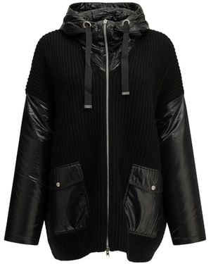 Herno Geribbeld Jack Met Capuchon - Zwart