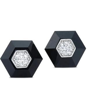 Fred Leighton 18K Jade Hexagon Earrings - Blue