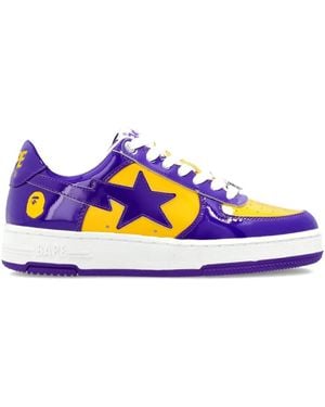 A Bathing Ape Bape Sta Paneled Sneakers - Blue