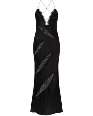 Roberto Cavalli Lace-Trim Cut-Out Dress - Black