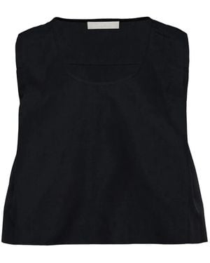 Club21 Cropped Scoop-Neck Top - Black
