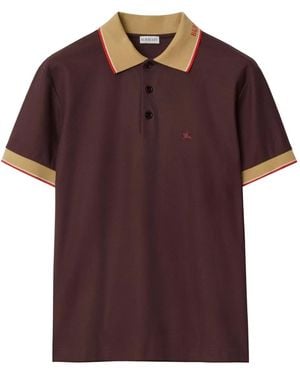 Burberry Logo-Collar Knight-Embroidered Polo Shirt