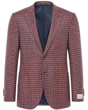Corneliani Check-Pattern Blazer - Purple