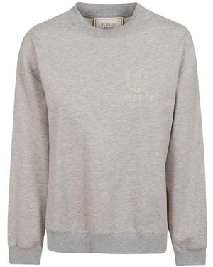 Peserico Logo-Embroidered Crew-Neck Sweatshirt - Grey