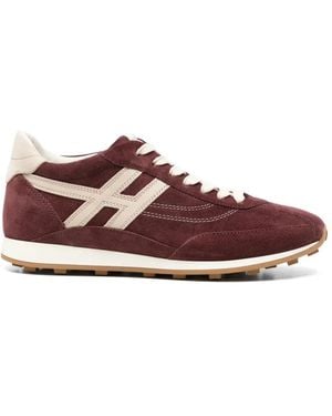 Hogan H699 Logo-Patch Trainers - Red