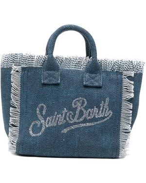 MC2 Saint Barth Mini Vanity Fringed Tote Bag - Blue