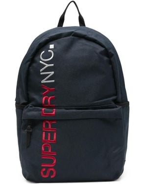 Superdry Montana Logo-Embroidered Backpack - Blue
