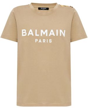 Balmain プリント Tシャツ - ナチュラル