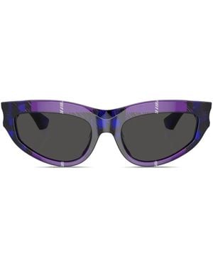 Burberry Chequered Cat-Eye Sunglasses - Blue