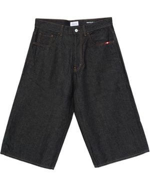 AMISH Short En Jean À Coutures Contrastantes Raw - White