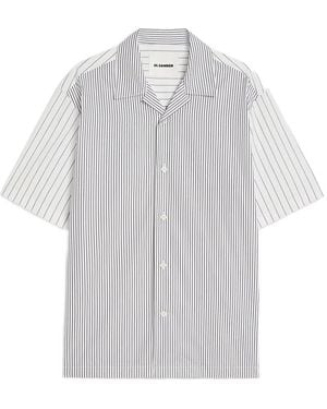 Jil Sander Striped Short-Sleeve Shirt - White