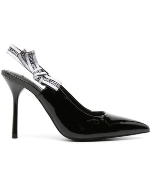 KARL LAGERFELD 100Mm Slingback Leather Court Shoes - Black