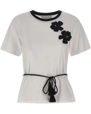 Kaos Camiseta Con Bordado Floral - Blanco