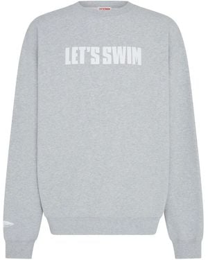 Let's Swim Logo-Print Sweatshirt - Grey