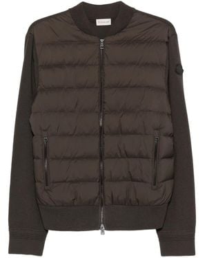 Moncler Gefütterter Cardigan mit Reißverschluss - Schwarz