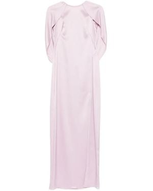 Amsale Column Cape Maxi Dress - Pink