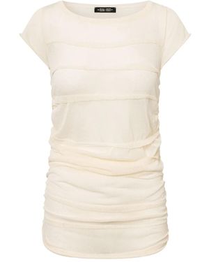 Elena Velez Ruched T-Shirt - Natural