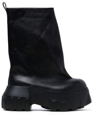 Rick Owens Mid-Calf Leather Boots - Black