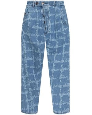 Vivienne Westwood Relaxed Fit Cornflower Jeans With All-Over Lo - Blau