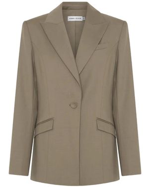 Anna Quan Willow Peak-Lapels Blazer - Brown
