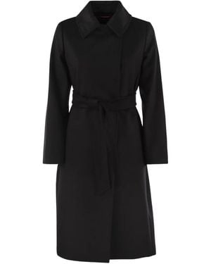 Max Mara Studio Bcollag Double-Breasted Belted Coat - Black