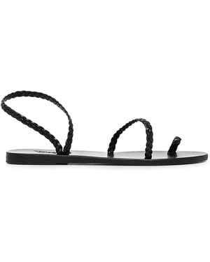 Ancient Greek Sandals Eleftheria Braided Leather Sandals - Black