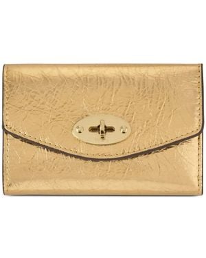 Mulberry Darley Folded Multi-Card Metallic Leather Wallet - Natural