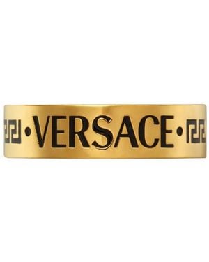 Versace Anillo con logo grabado - Metálico