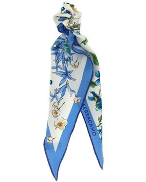 Ferragamo Spring Print Diamond Scarf - Blue