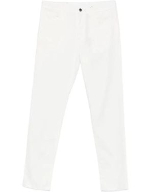 Canali Logo-Patch Pants - White
