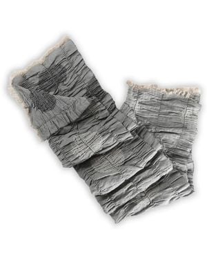 Y's Yohji Yamamoto Fringed Textured Scarf - Grey