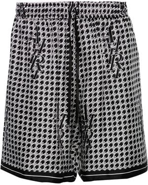Amiri Bermuda Shorts With Logo Print - Black