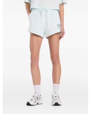 New Balance Reimagined Fleece Logo-Print Shorts - White