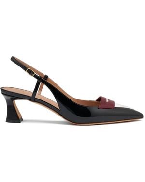 Malone Souliers Suze Patent Leather Slingback Court Shoes - Black