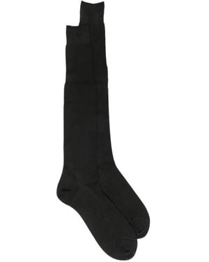 ZEGNA Logo-Print Socks - Black